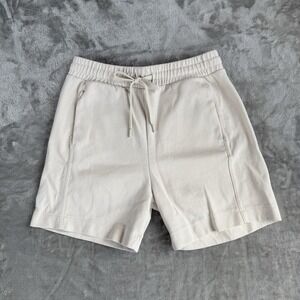 Zara Mens Small Beige Cotton Pocketed Drawstring 5" Shorts